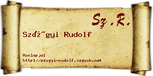 Szügyi Rudolf névjegykártya